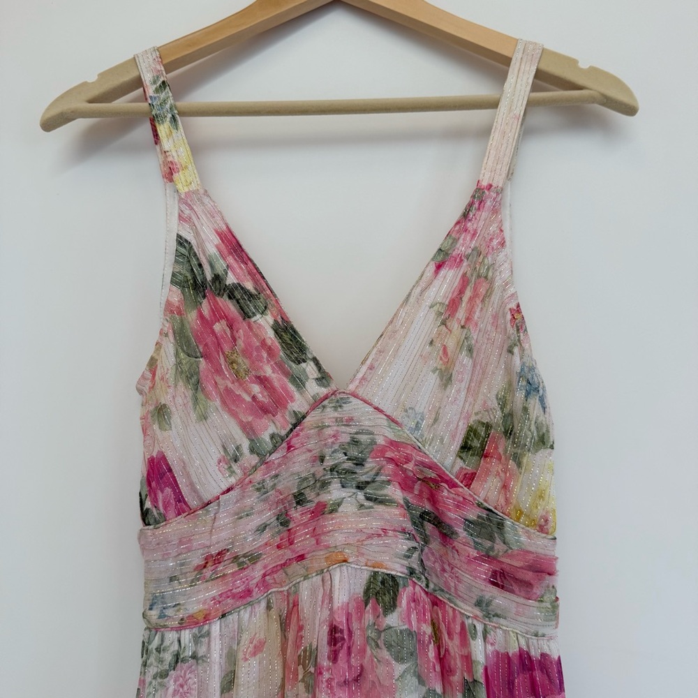 HEMANT & NANDITA Pink Floral Backless Maxi Dress